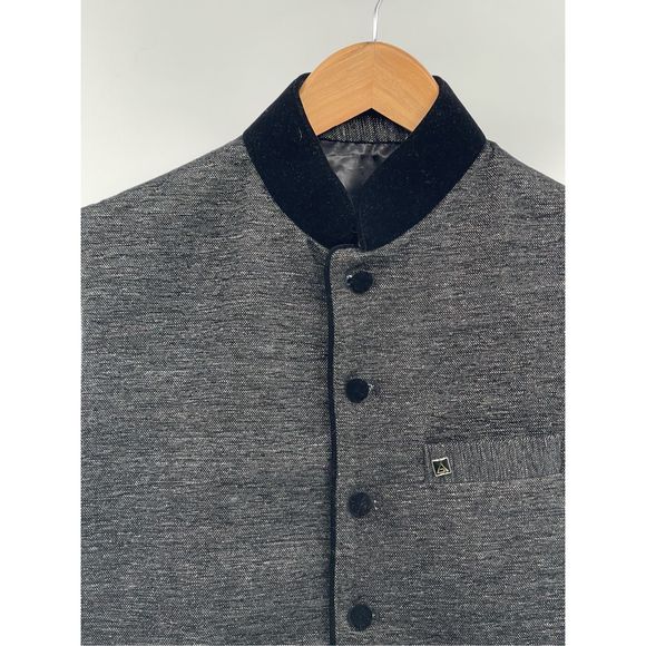 Denis Parker Waistcoat Vest Men 38 Black Gray Suit Vest Formal Silk Velvet - Picture 5 of 11